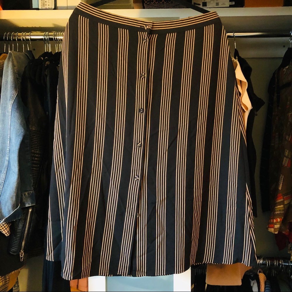 H&M Fall Striped Midi Skirt Size 12